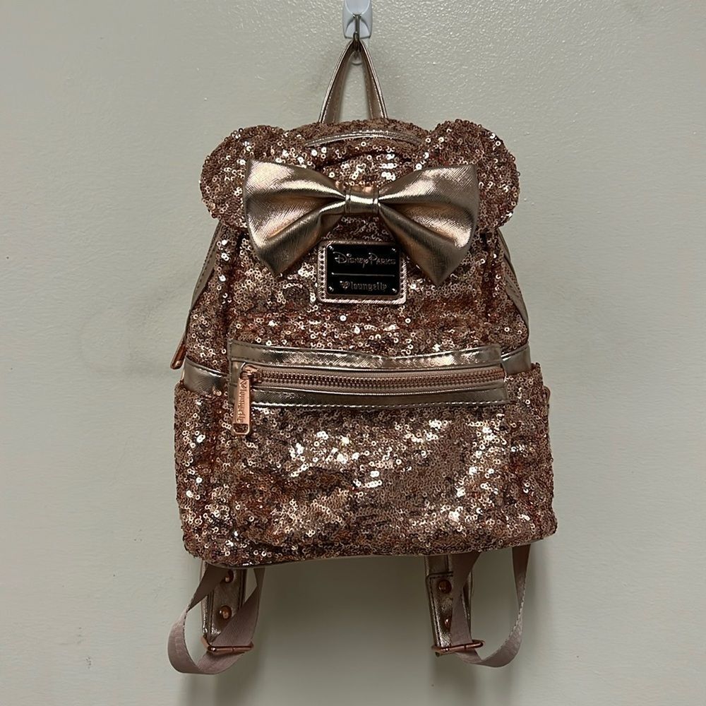 Loungefly Rose Gold Sequin Disney Backpack